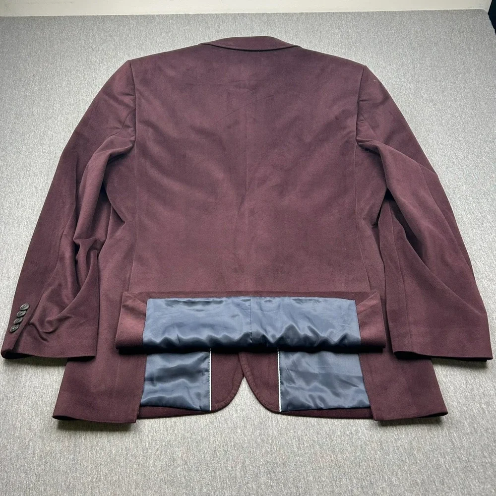 Haggar Two Button Purple Blazer Mens 42R Fall Wedding Double Vented